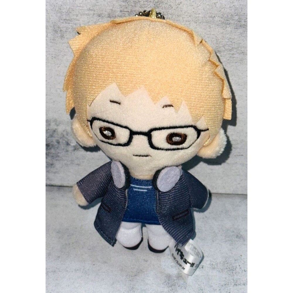 Haikyuu Nitotan Day Off Plush Doll Mascot Keychain Kei Tsukishima Anime JP